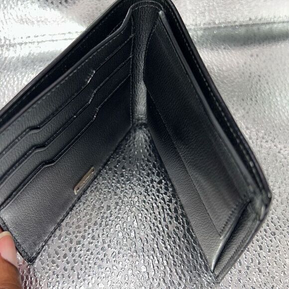 Salvatore Ferragamo Bifold Cardholder Wallet Solid Black Minimalist Classic - Picture 2 of 11